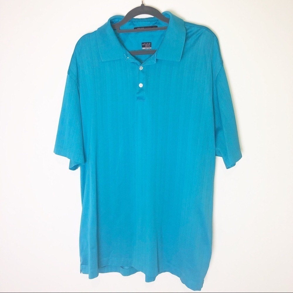 Nike Fit Dry Tiger Woods Collection Blue Golf Polo Shirt Size XL